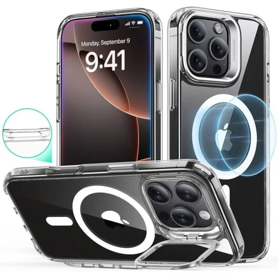 Cover Iphone 16 Pro Classic Hybrid With Stash Stand Case Esr - Clear